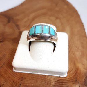 TURQUOISE RING, VINTAGE STERLING, FROM GALLUP, NEW MEXICO